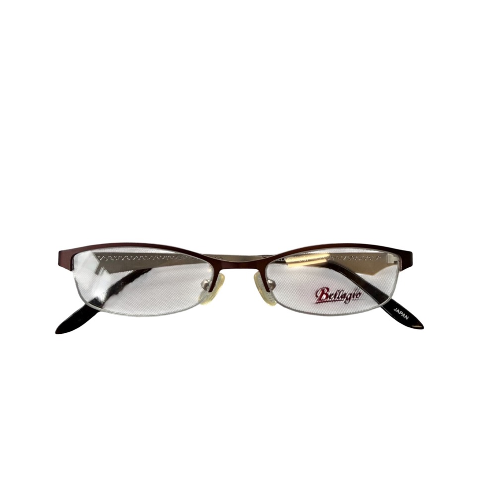 Bellagio Eyeglass Frames Womens 49-17-135 Burgundy Silver B567 Semi-Rimless